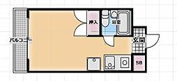 ペアヒルズ大和田 ワンルームの間取図画像