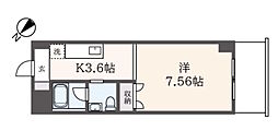 モンテヴェルデN-1 1Kの間取図画像