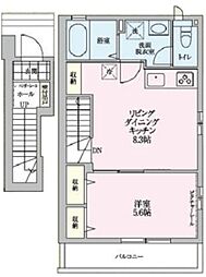 Kapolei 2階1LDKの間取り