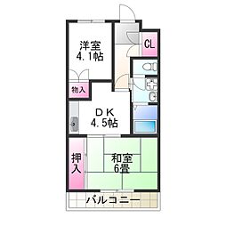 A-ハイツ 2DKの間取図画像