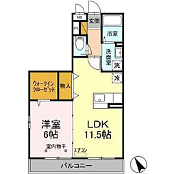 コスモガーデン 1LDKの間取図画像