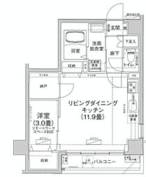 アイル プレミアム押上ノルド 5階1LDKの間取り