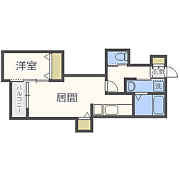 Smileax藤崎南 1LDKの間取図画像