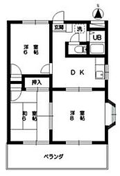 ベルジュネス 2階3Kの間取り
