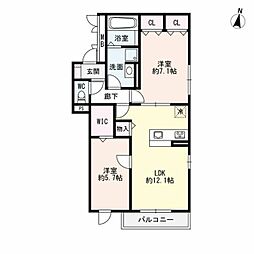 DearCourt 2LDKの間取図画像