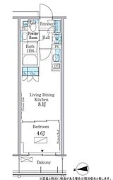 JR総武線 大久保駅 徒歩6分の賃貸マンション 2階1LDKの間取り