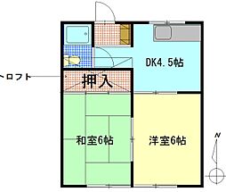 ヴィラファミール 2DKの間取図画像