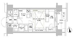 パークスフイア牛込神楽坂 ワンルームの間取図画像