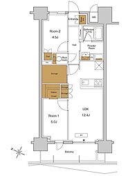 RJRPRECIA東十条ガーデン 2LDKの間取図画像