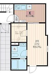 ＡＬＢＡ亀有 1階1Kの間取り