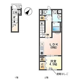 仮)日野市落川アパート新築工事 1LDKの間取図画像