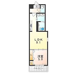 フジパレス上住吉 1LDKの間取図画像