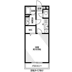 アムール長崎 1Kの間取図画像