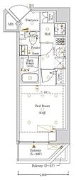Log登戸station west 1Kの間取図画像