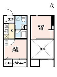 Osaka Metro四つ橋線 住之江公園駅 徒歩10分の賃貸アパート 1階1Kの間取り