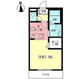 ボナール湘南 1Kの間取図画像