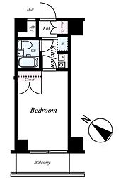 ステージファースト武蔵小山 2階1Kの間取り