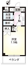 村野旭ケ丘ビル 1Kの間取図画像