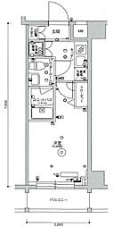 スカイコート品川パークサイド2 1Kの間取図画像