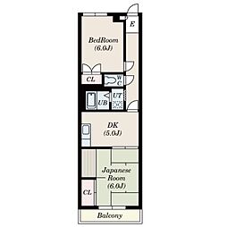レスポワール新小岩 2DKの間取図画像