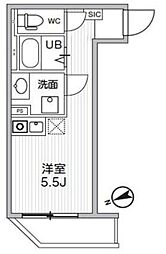T’s Cuore柴又I 2階ワンルームの間取り