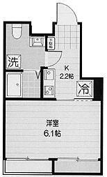 アーバンパーク不動前 1階1Kの間取り