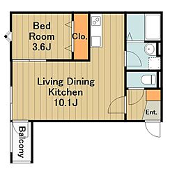 相模原市緑区橋本4丁目アパート 1LDKの間取図画像