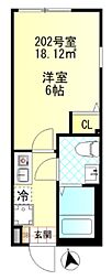 スターリング府中 1Kの間取図画像