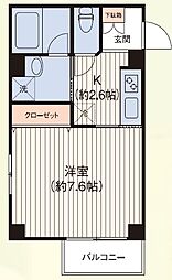 ファースト　レジデンス 2階1Kの間取り