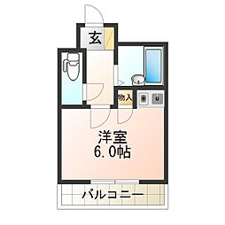 シャルマンフジ住吉壱番館 ワンルームの間取図画像