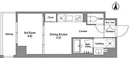ウエリスアーバン住吉EAST 1DKの間取図画像
