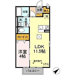 イオソレーユ1 1LDKの間取図画像