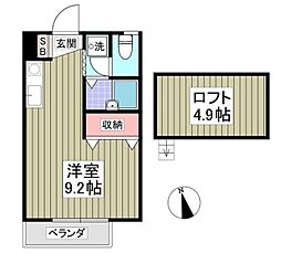 フロンティア1A ワンルームの間取図画像
