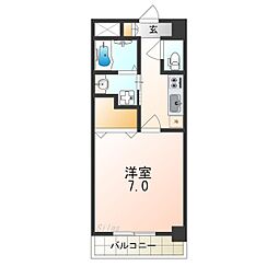 エルベコート堺東 2階1Kの間取り