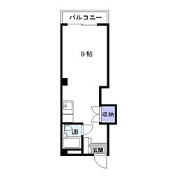 ベルハイム箱崎 ワンルームの間取図画像