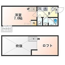 Stable三条大宮 1階1Kの間取り
