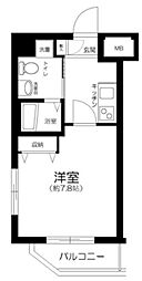 ハイズディレット 1Kの間取図画像