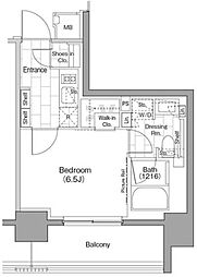 ザ・パークハビオ浅草駒形 4階1Kの間取り