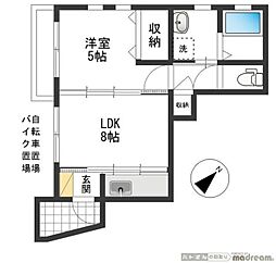 シルバーグレイス 1階1LDKの間取り