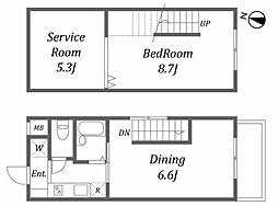 ユーコート上用賀 1階1SDKの間取り