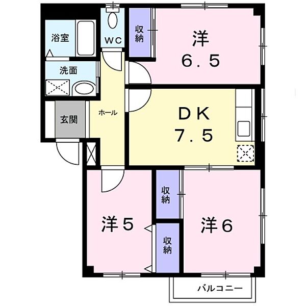 サンフィールド常盤 ｜大阪府岸和田市八阪町１丁目(賃貸アパート3DK・2階・58.70㎡)の写真 その2