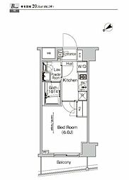 プラウドフラット門前仲町4 1Kの間取図画像