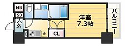エヴァステージ神戸六甲 1Kの間取図画像