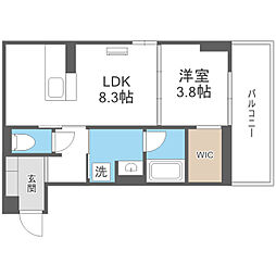 Ｄ−ＲＯＯＭ松香台 3階1LDKの間取り