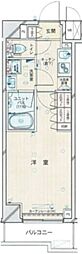 ルーブル五反野 3階1Kの間取り