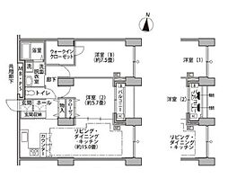 東雲キャナルコートCODAN14号棟 9階2LDKの間取り