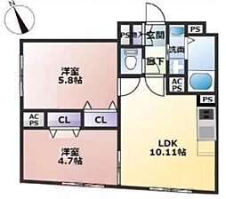 セントラルガーデンレジデンス東京 2LDKの間取図画像