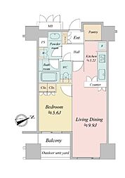 ウエストパークタワー池袋 1LDKの間取図画像
