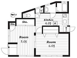 倉田荘 1階1DKの間取り