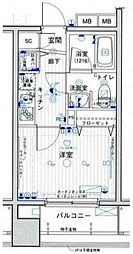 JR山手線 秋葉原駅 徒歩5分の賃貸マンション 3階1Kの間取り